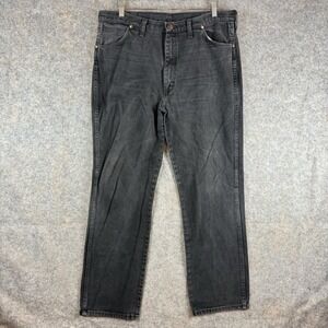 VTG Wrangler Jeans Mens 38x31 Black 936WBK Slim Fit Cowboy Made In USA Faded